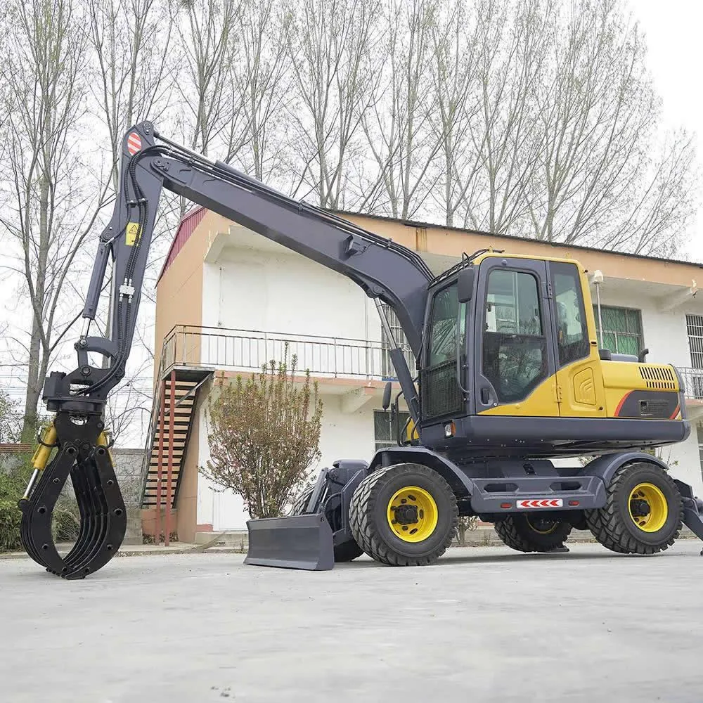 Excavadora de ruedas hidráulica mediana multifuncional de 7 toneladas de China