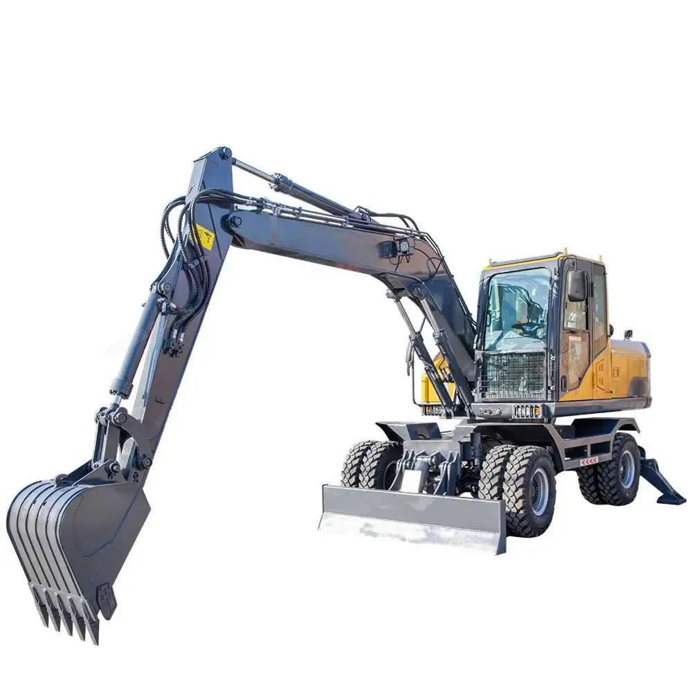 Miniexcavadora hidráulica multifuncional de rueda de cangilones de 11,5 toneladas de China