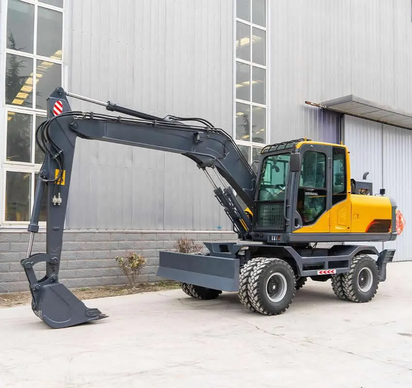 Miniexcavadora hidráulica multifuncional de rueda de cangilones de 11,5 toneladas de China