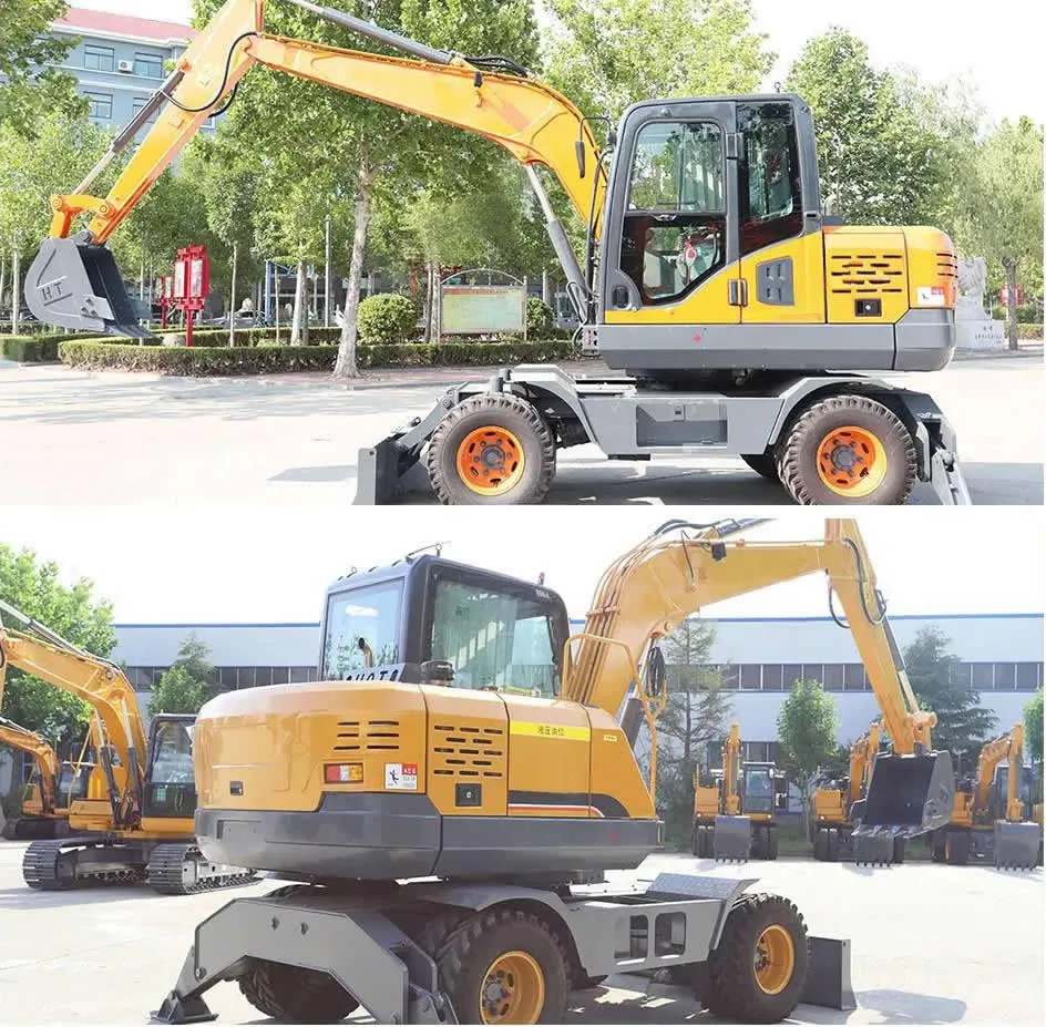 Miniexcavadora hidráulica multifuncional de rueda de cangilones de 11,5 toneladas de China