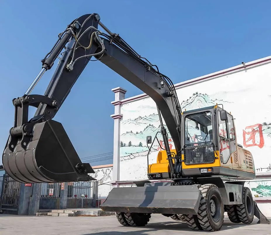 Excavadora mediana de ruedas de 15 toneladas para maquinaria de movimiento de tierras de China