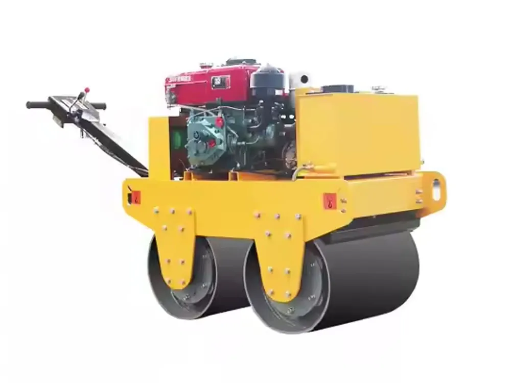 Micro rodillo vibratorio de doble rueda de acero de 7,5 kW, 0,6 toneladas y 30 kN de China