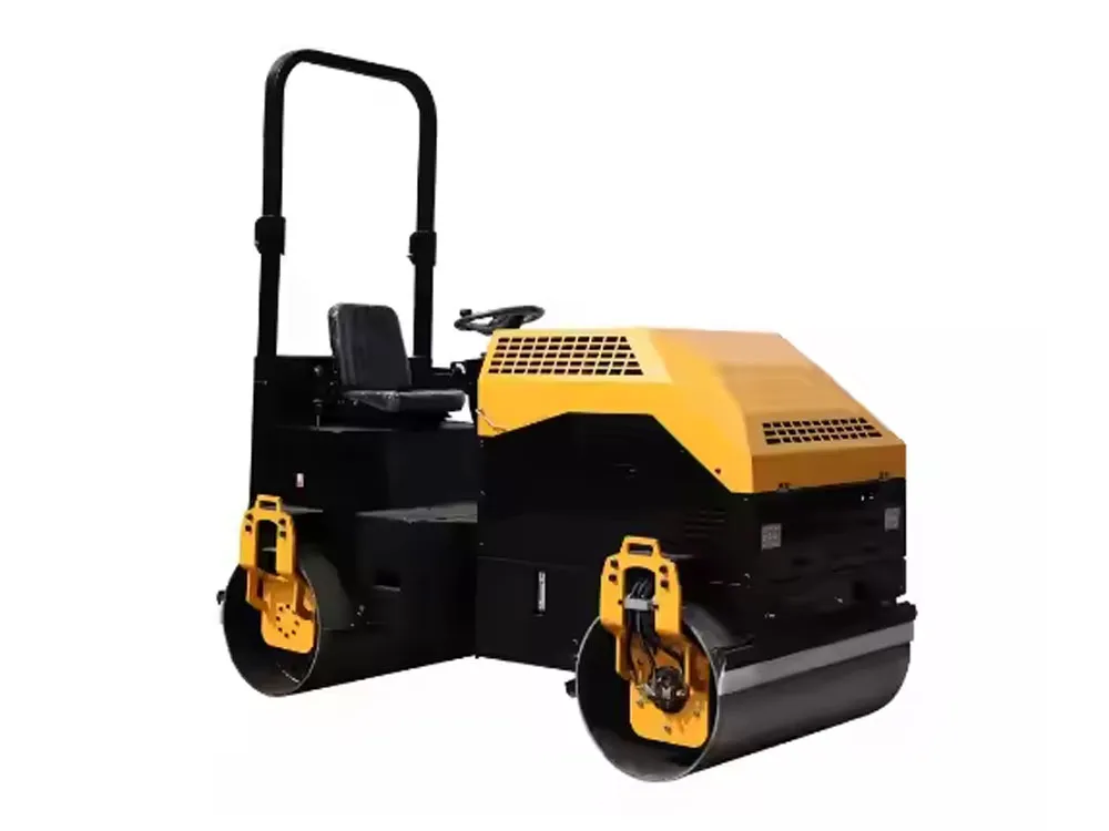 Mini rodillo vibratorio de rueda doble de 20 kW, 0,6 toneladas y 30 kilonewtons de China