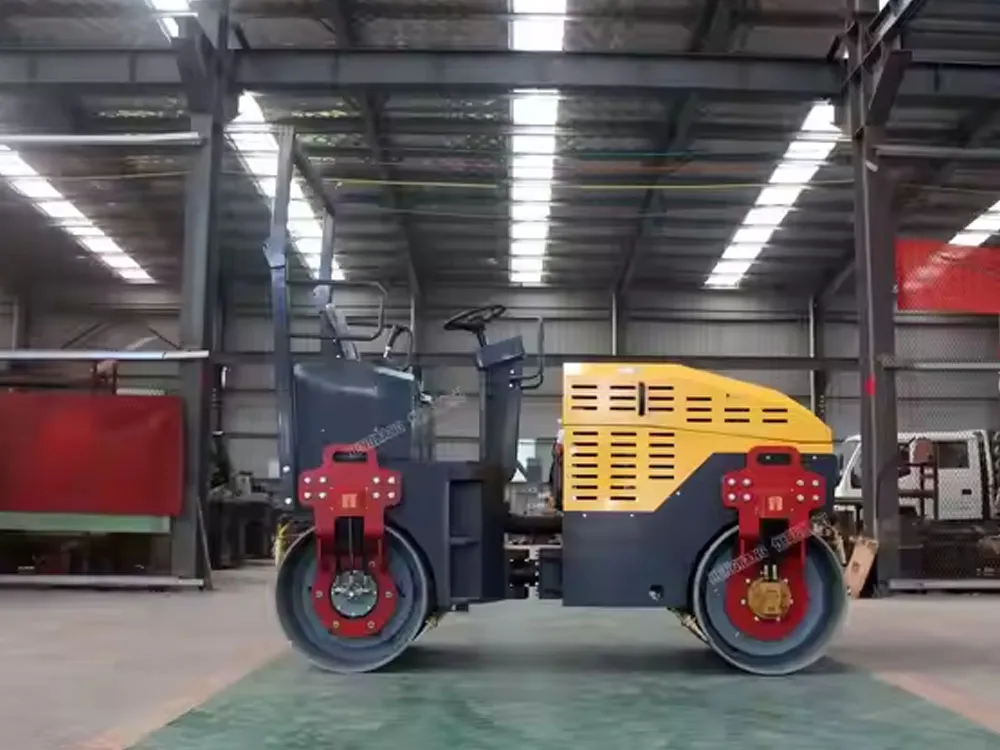 Mini rodillo vibratorio de rueda doble de 20 kW, 0,6 toneladas y 30 kilonewtons de China