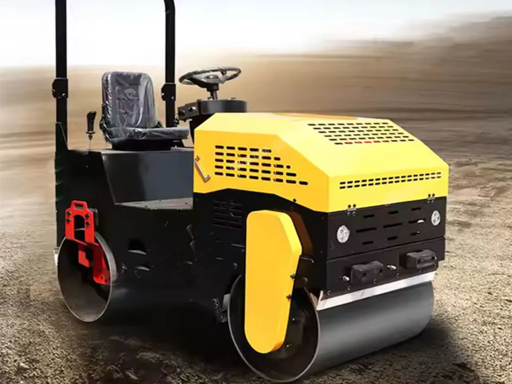 Micro rodillo vibratorio de doble tambor de 10 kW, 1,5 toneladas y 30 kilonewtons de China