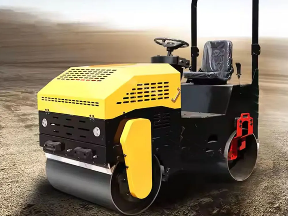 Micro rodillo vibratorio de doble tambor de 10 kW, 1,5 toneladas y 30 kilonewtons de China