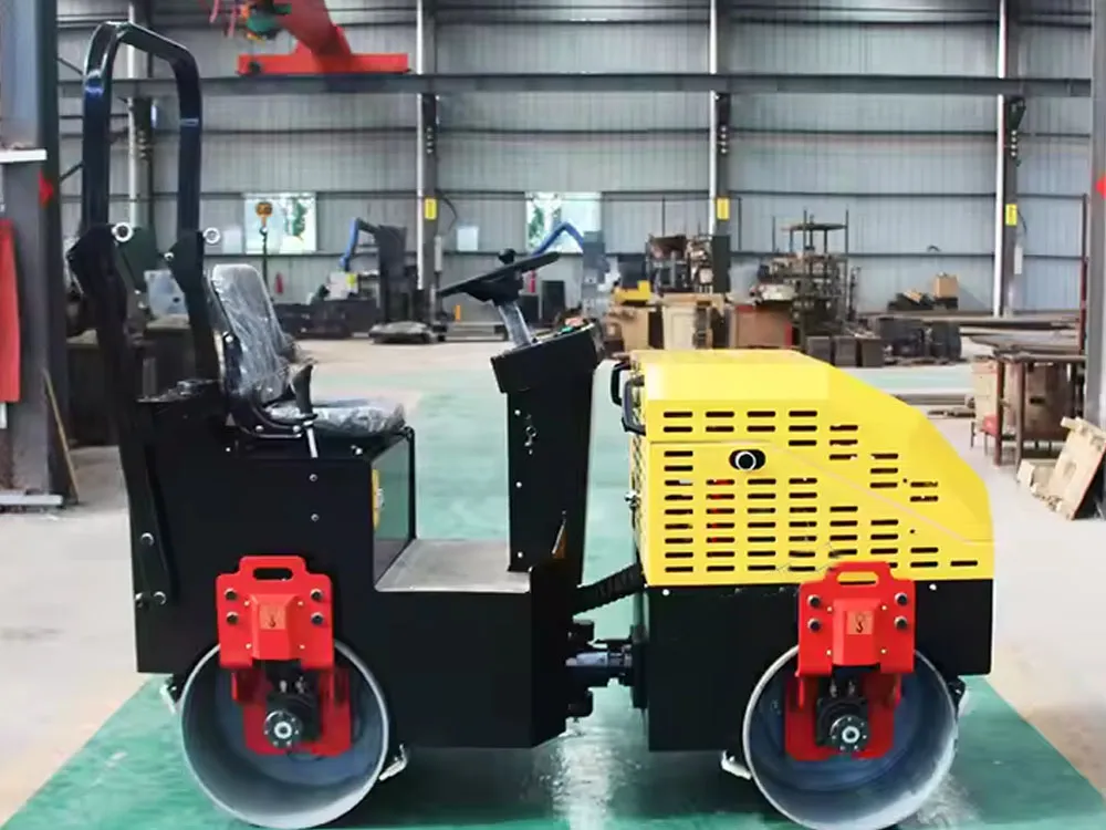 Micro rodillo vibratorio de doble tambor de 10 kW, 1,5 toneladas y 30 kilonewtons de China