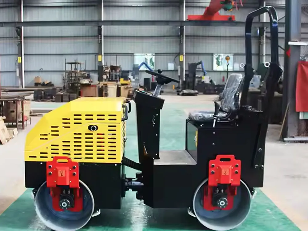 Micro rodillo vibratorio de doble tambor de 10 kW, 1,5 toneladas y 30 kilonewtons de China