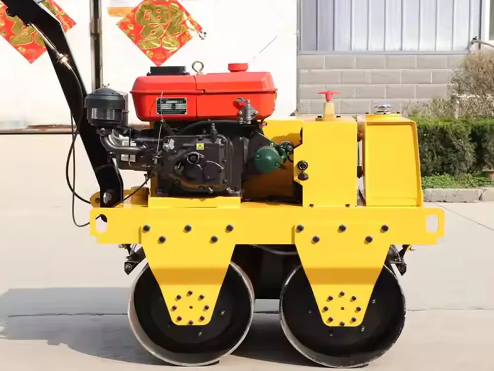 Rodillo vibratorio pequeño de una sola rueda de 4,5 kW, 500 kg y 25 kN de China