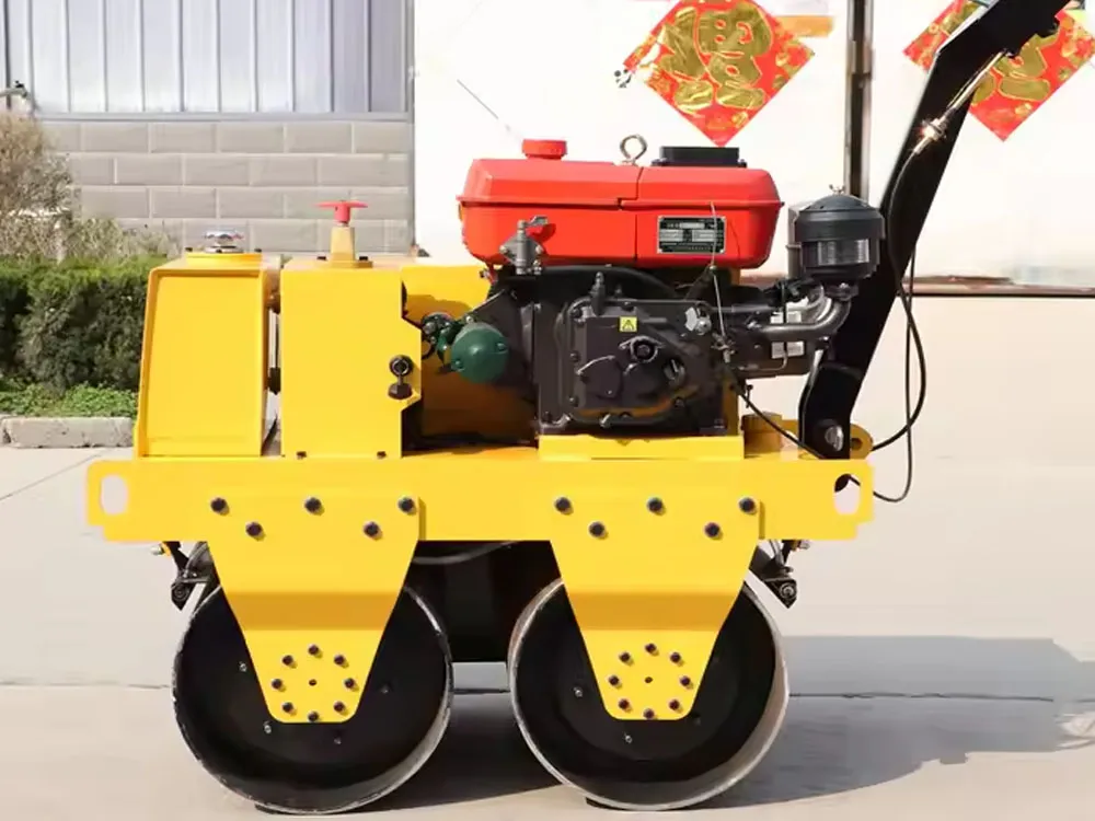 Rodillo vibratorio pequeño de una sola rueda de 4,5 kW, 500 kg y 25 kN de China