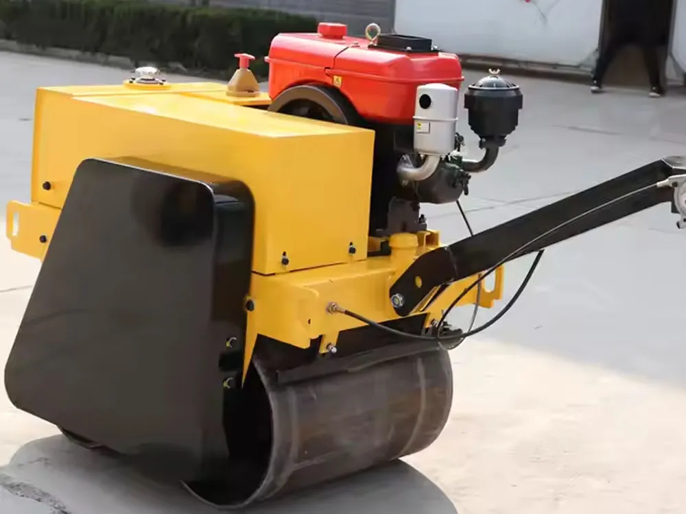 Rodillo vibratorio pequeño de una sola rueda de 4,5 kW, 500 kg y 25 kN de China