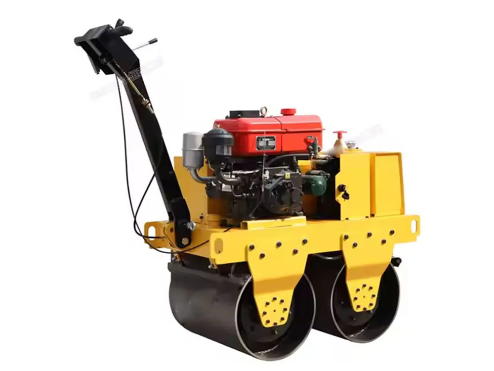 Micro rodillo vibratorio de doble rueda de acero de 7,5 kW, 0,65 toneladas y 54 kN de China