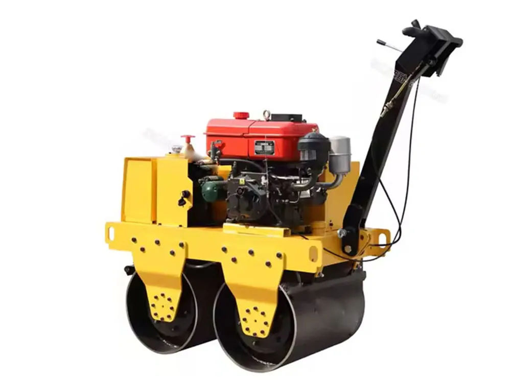 Micro rodillo vibratorio de doble rueda de acero de 7,5 kW, 0,65 toneladas y 54 kN de China