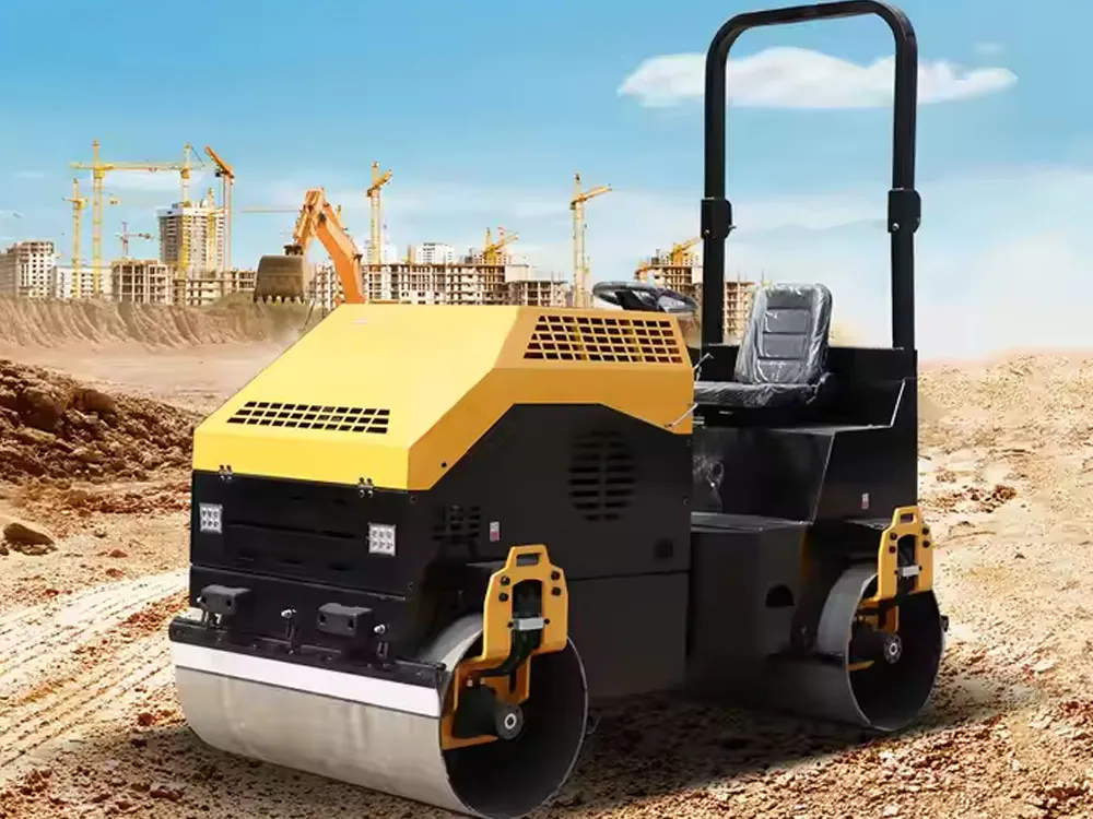 Micro rodillo vibratorio de doble rueda de acero de 20 kW, 3 toneladas y 35 kN de China