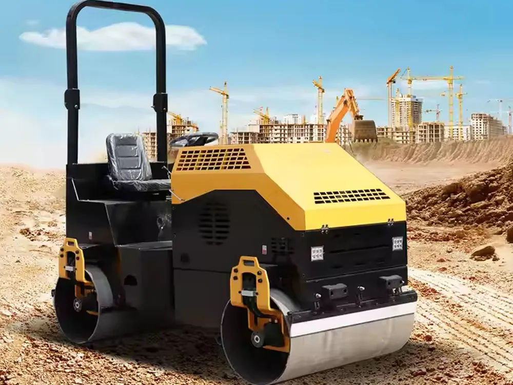 Micro rodillo vibratorio de doble rueda de acero de 20 kW, 3 toneladas y 35 kN de China