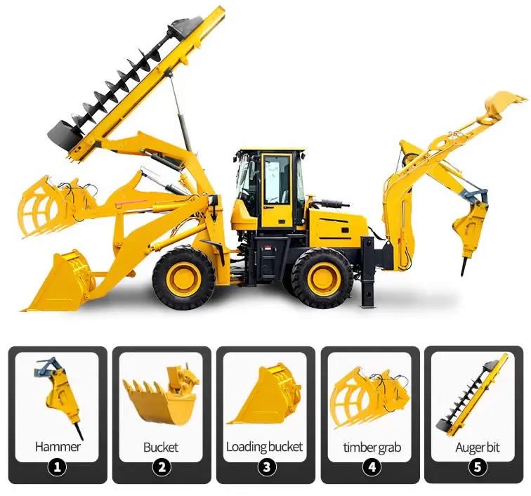 Miniexcavadora 4x4 de ruedas pequeñas de 3,4 toneladas de China