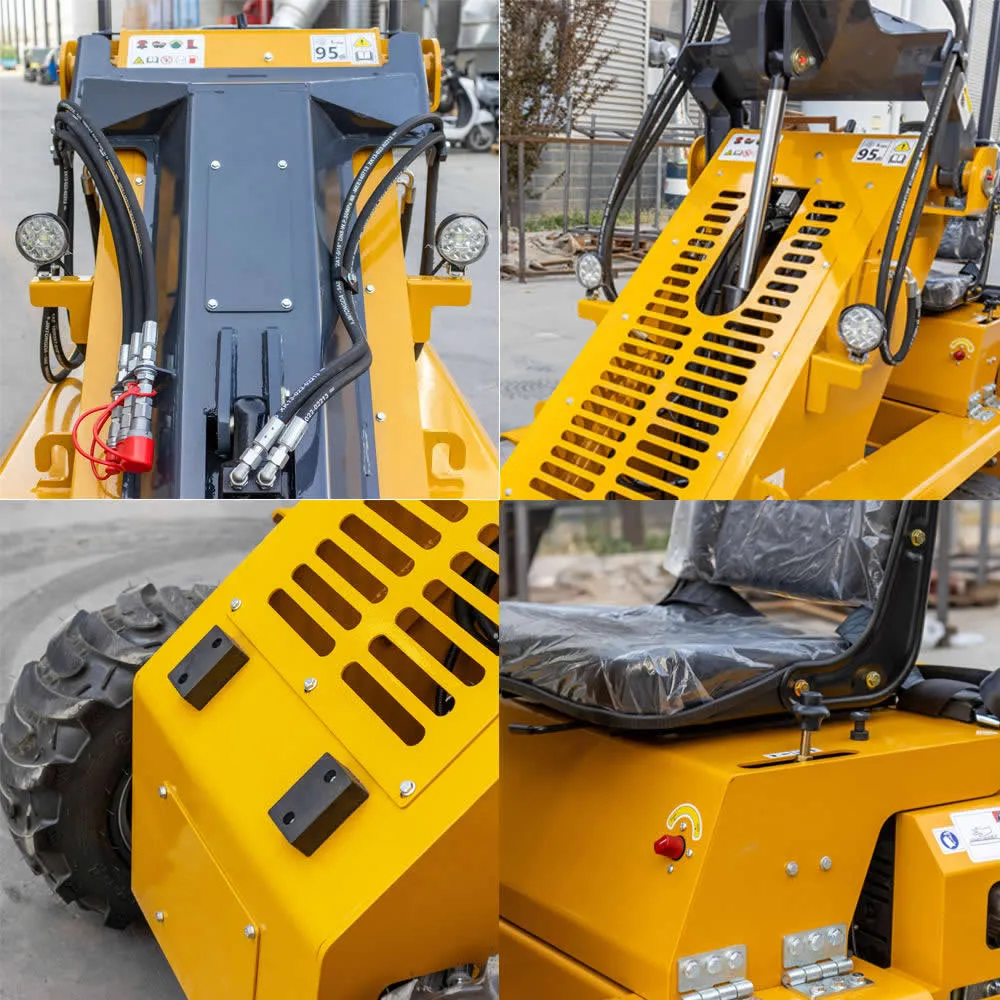 Cargadora de ruedas compacta con cucharón de China de 0,3, 1 y 1,2 toneladas