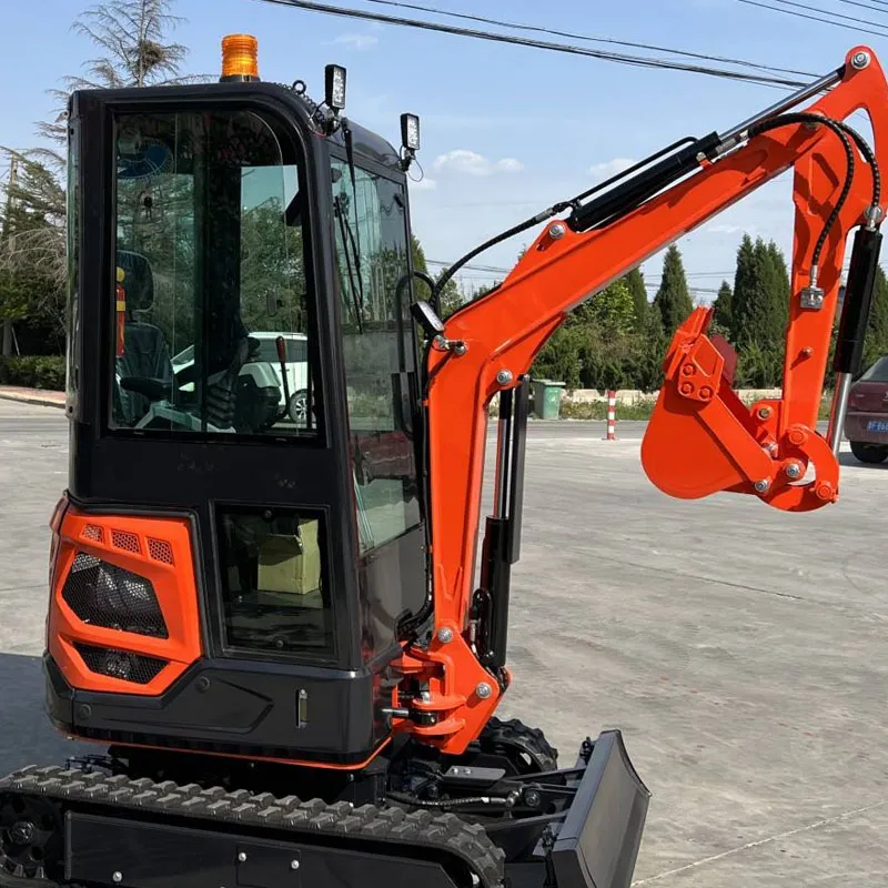 Miniexcavadora de cadenas de 1000 kg, 8,6 kW y 0,025 m³ de China