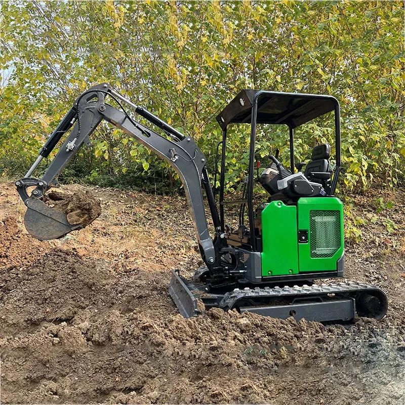 Miniexcavadora de cadenas de China, 1000 kg, 13,4 kW/2200 rpm, 0,022 m³