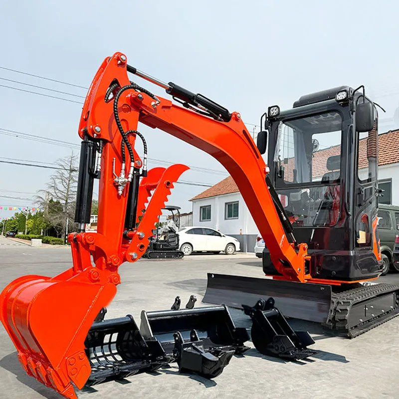 Miniexcavadora sobre cadenas de China, 1700 kg, 10 kW, 0,025 m³