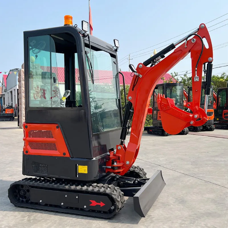 Miniexcavadora sobre cadenas de China, 1700 kg, 10 kW, 0,025 m³