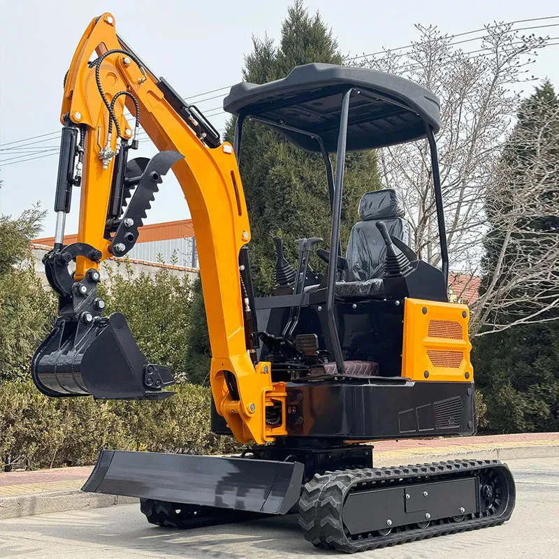 Miniexcavadora sobre cadenas de China, 1700 kg, 10 kW, 0,025 m³