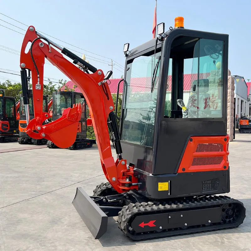Miniexcavadora sobre cadenas de China, 1700 kg, 10 kW, 0,025 m³
