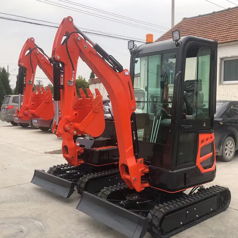 Miniexcavadora sobre orugas de China, 1800 kg, 7,6 kW/3000 rpm, 0,035 m³