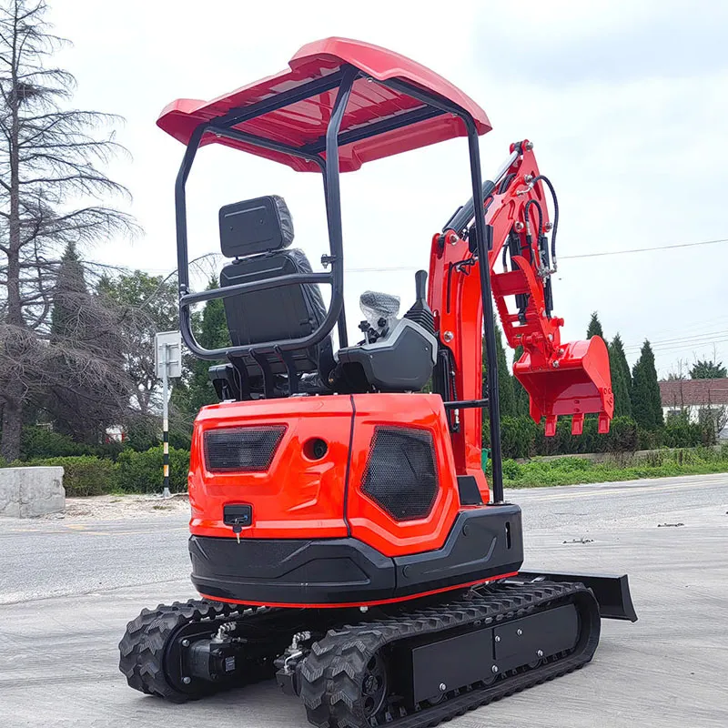 Miniexcavadora sobre orugas de China, 1800 kg, 7,6 kW/3000 rpm, 0,035 m³