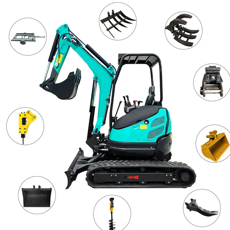 Miniexcavadora sobre cadenas de 700 kg, 20 kW y 0,11 m³ de China