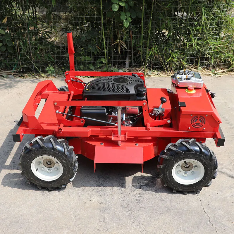 Cortacésped con control remoto y ruedas, China, 12 V, 201 CC.