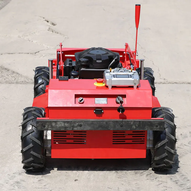 Cortacésped con control remoto y ruedas, China, 12 V, 200 cc.
