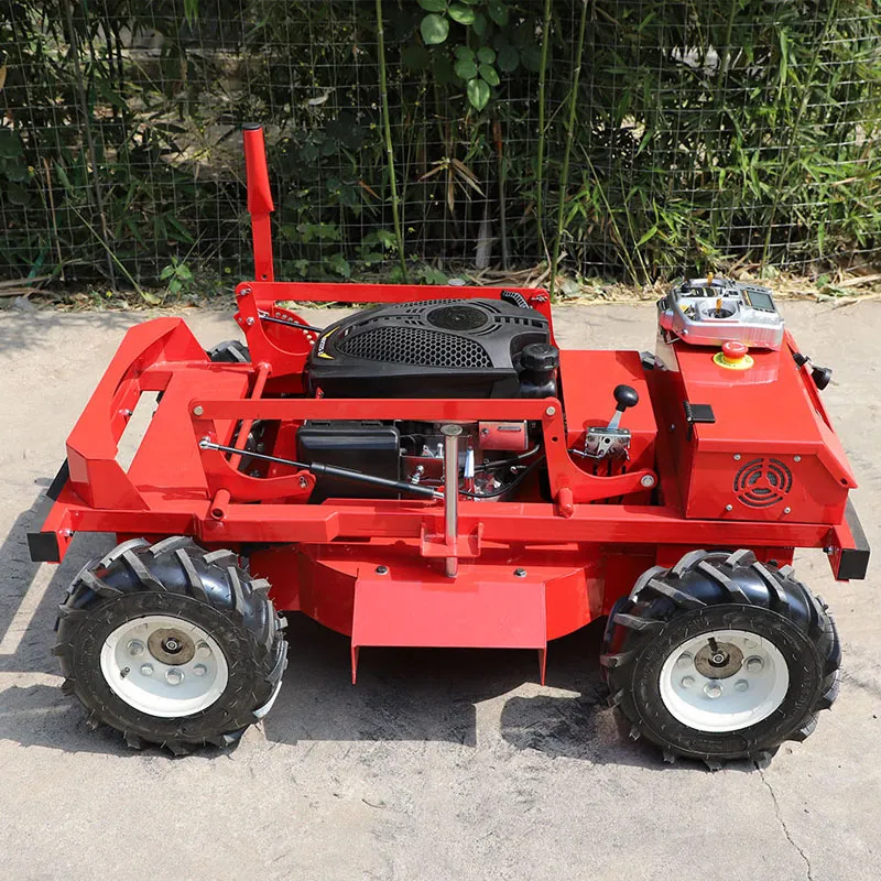 Cortadora de césped con control remoto de ruedas de 12 V y 196 CC de China