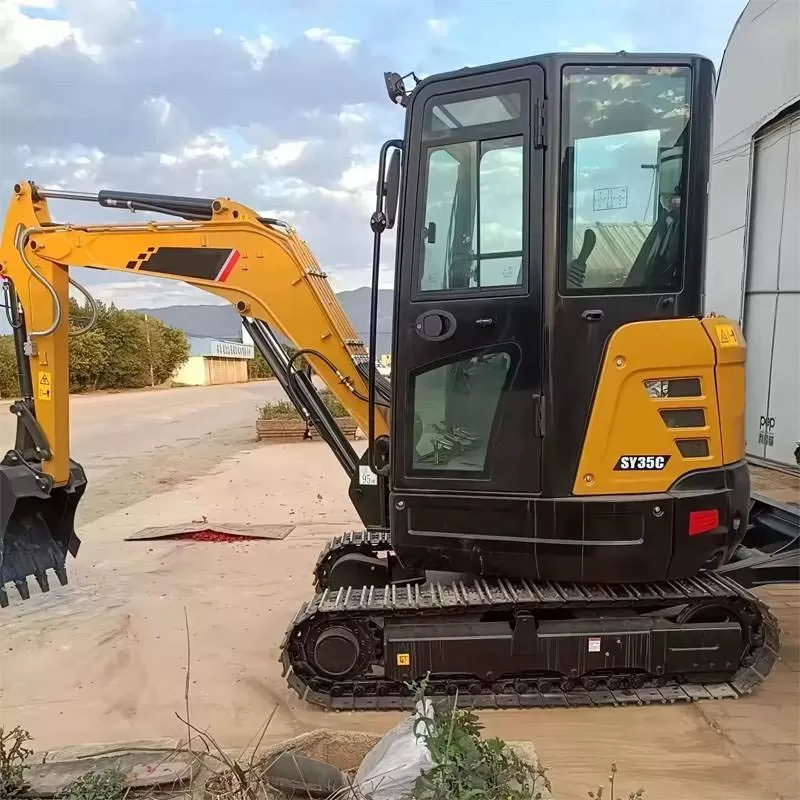 Excavadora de cadenas nueva SY35C, equipo de excavación de 3,5 toneladas, con repuestos, alta calidad.