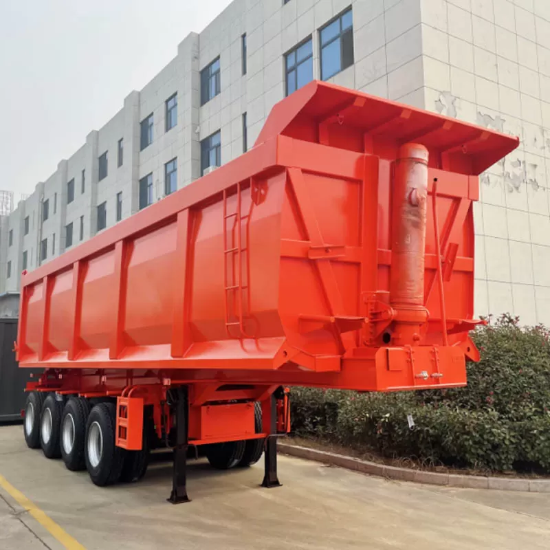 Front axle lifting 4/5/6 axle rear dump semi-trailer 40-100 ton cargo dump truck trailer for sale