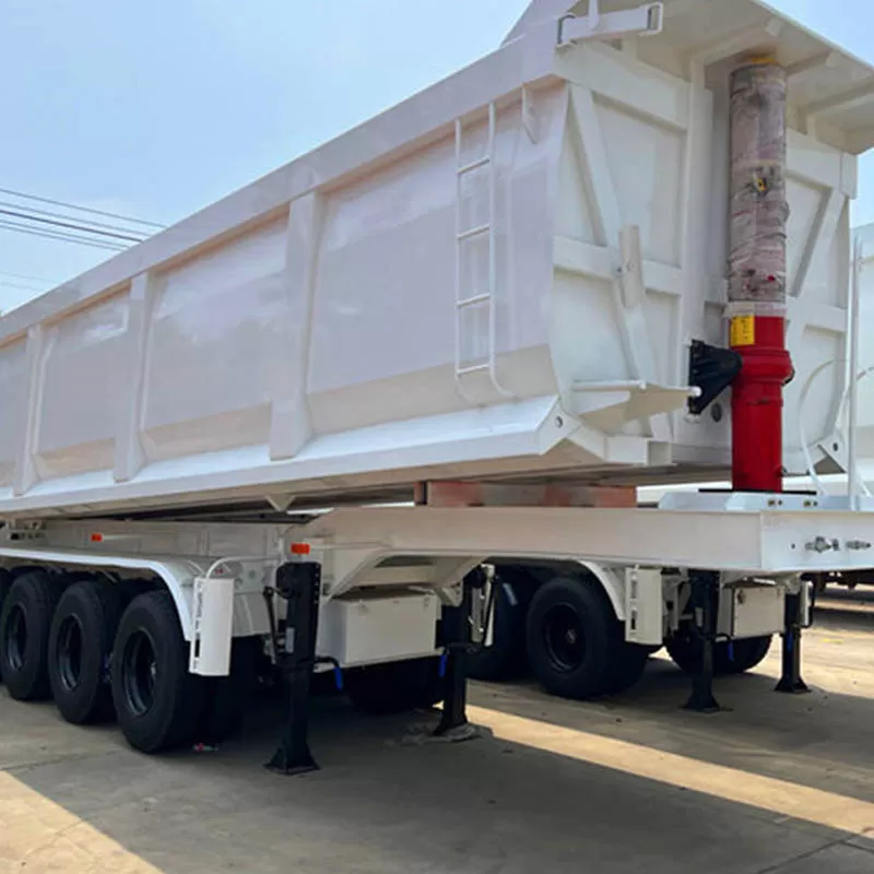 Side and Rear Dump Trailer 3-Axle 40-Ton Heavy-Duty End-Dump Material Handling Semi-Trailer Truck