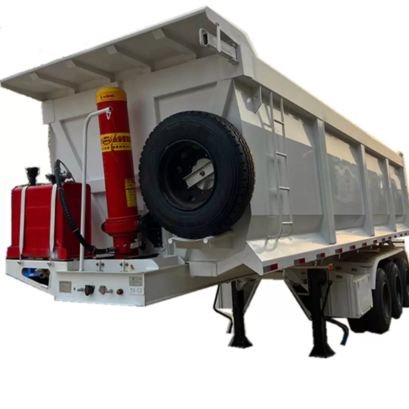Hot-selling 40 cubic meter high-quality rear dump trailer with hydraulic cylinder, 3-axle U-shaped 40-80 ton heavy-duty dump trailer