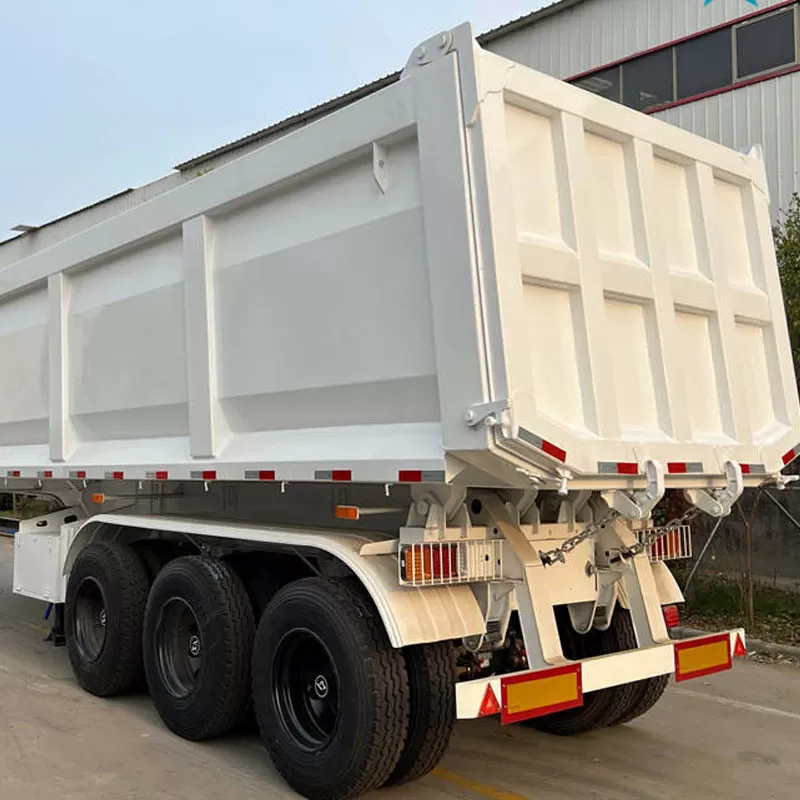 Hot-selling 40 cubic meter high-quality rear dump trailer with hydraulic cylinder, 3-axle U-shaped 40-80 ton heavy-duty dump trailer