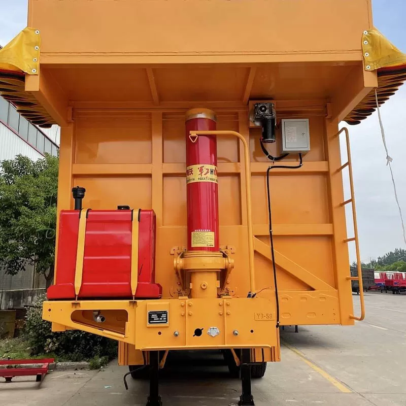 Factory supplies 60-80 ton rear-tipping 3-axle dump semi-trailers and 4-axle dump truck trailers.