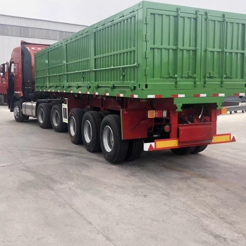 شاحنة قلابة جانبية ثلاثية المحاور، حمولة 30-50 طن، شاحنة قلابة شديدة التحمل، مقطورة قلابة نصفية