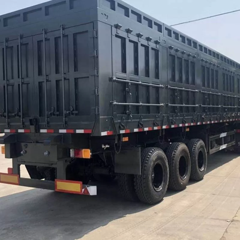 شاحنة قلابة جانبية ثلاثية المحاور، حمولة 30-50 طن، شاحنة قلابة شديدة التحمل، مقطورة قلابة نصفية