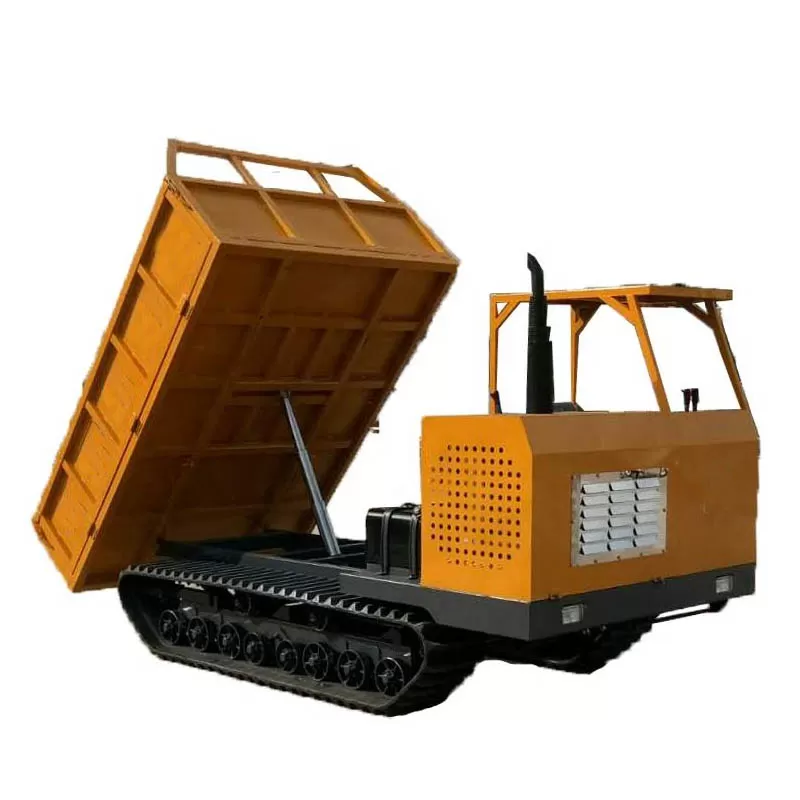 Carretilla de mano con orugas de goma de 5 toneladas para granjas y jardines - Mini cami&oacute;n volquete con orugas