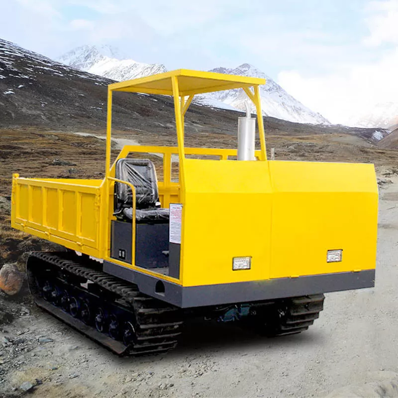 Carretilla de mano con orugas de goma de 5 toneladas para granjas y jardines - Mini cami&oacute;n volquete con orugas