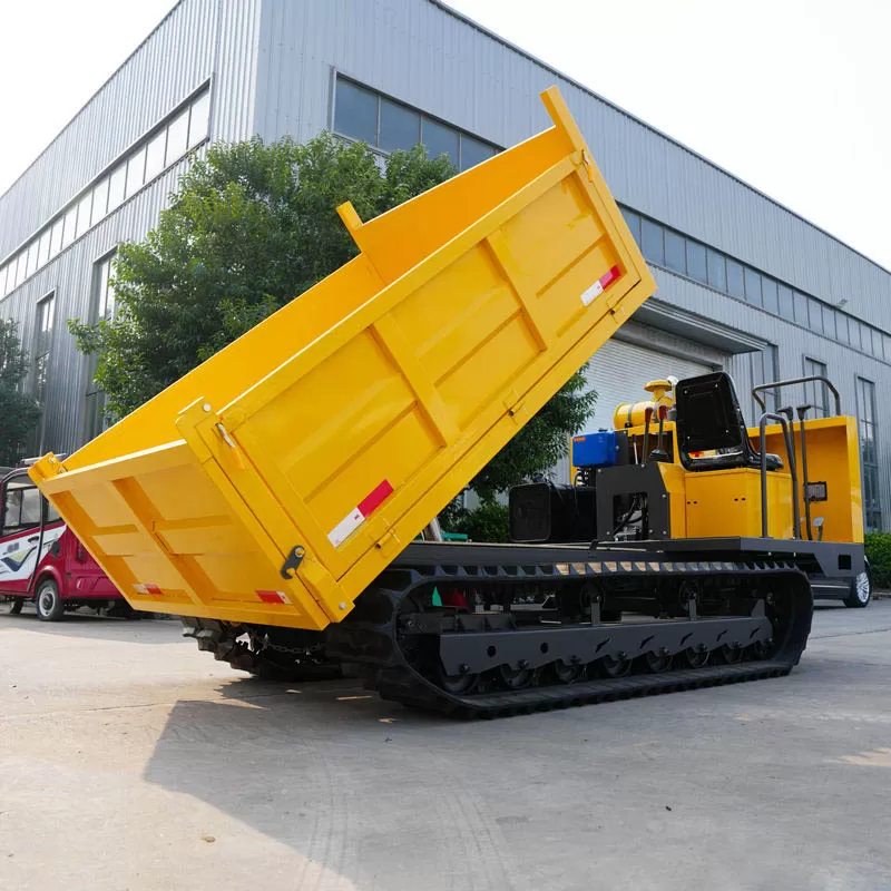 شاحنة قلابة مجنزرة سعة 5 أطنان، شاحنة قلابة صغيرة تعمل بالديزل، شاحنة قلابة مجنزرة مناسبة للمزارع الجبلية، شاحنة قلابة مجنزرة.