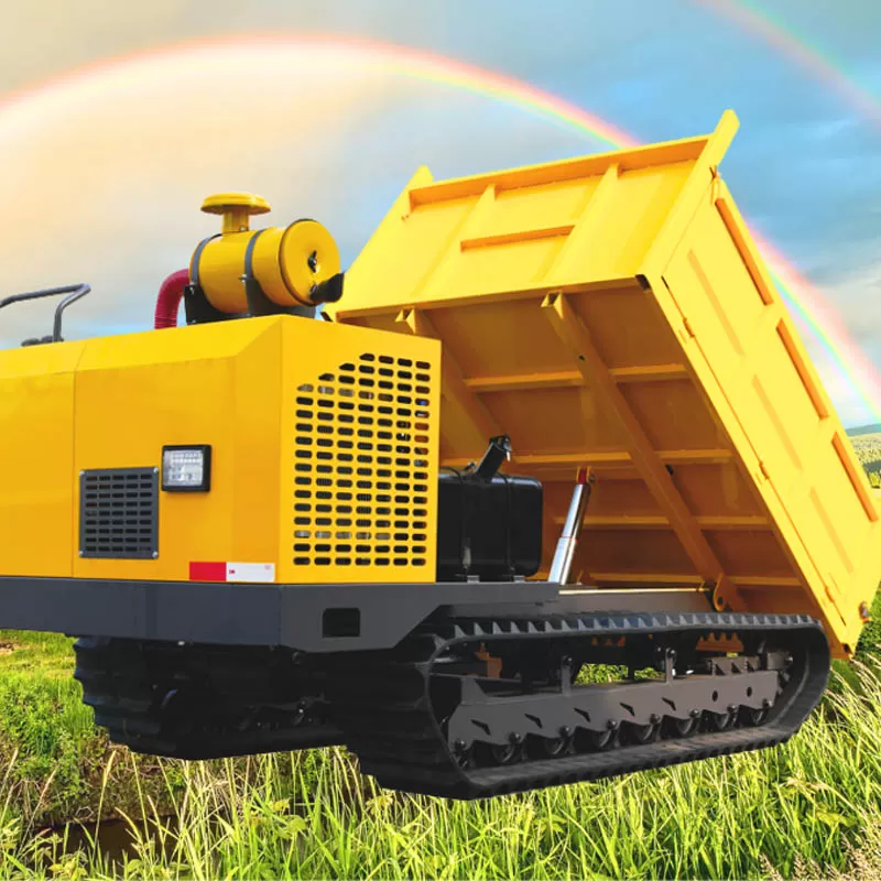 شاحنة قلابة مجنزرة سعة 5 أطنان، شاحنة قلابة صغيرة تعمل بالديزل، شاحنة قلابة مجنزرة مناسبة للمزارع الجبلية، شاحنة قلابة مجنزرة.