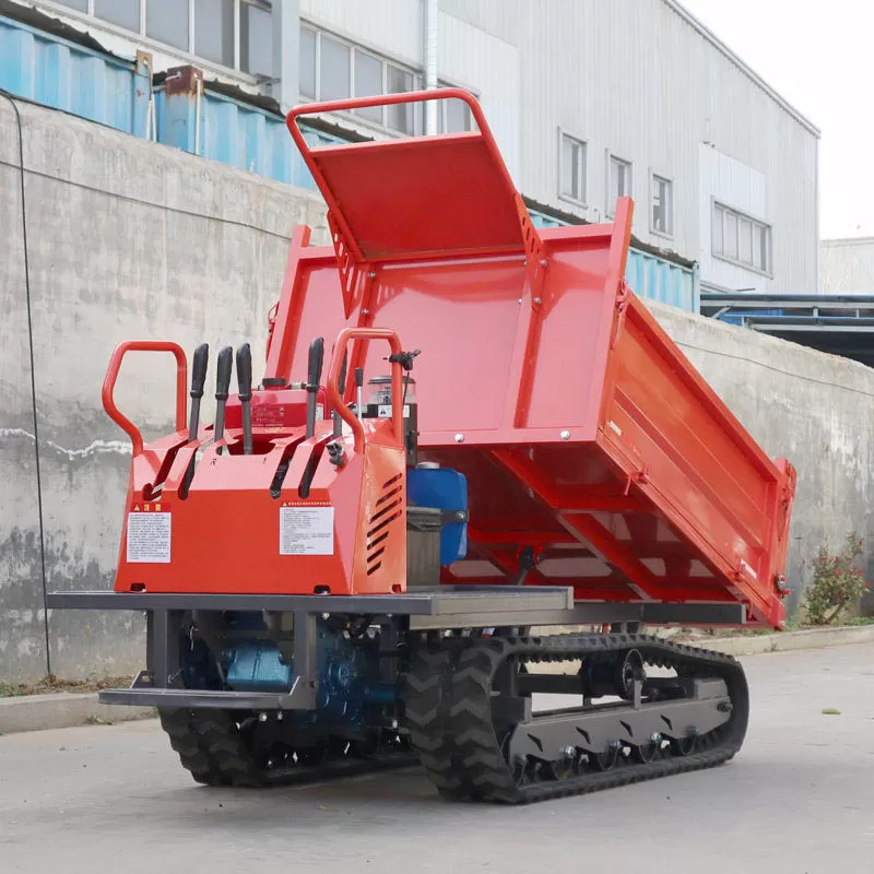 Hot-selling tracked dump truck, mining hydraulic diesel dump truck, 1.2-ton tracked all-terrain dump truck for orchards.