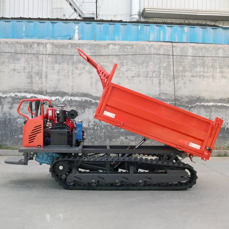 Hot-selling tracked dump truck, mining hydraulic diesel dump truck, 1.2-ton tracked all-terrain dump truck for orchards.