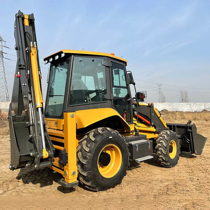 Retroexcavadora 4x4 con cabina de aire acondicionado y luces LED: Una retroexcavadora fiable