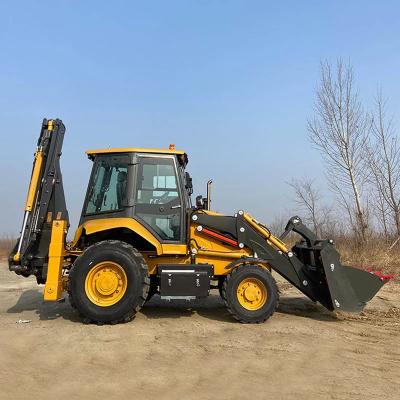 Retroexcavadora 4x4 con cabina de aire acondicionado y luces LED: Una retroexcavadora fiable