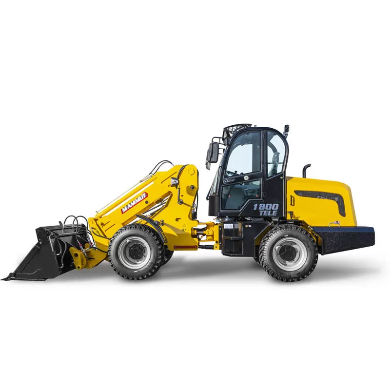 رافعة شوكية صغيرة تلسكوبية تعمل بالديزل رباعية الدفع بوزن 1.8 طن، مزودة بآلية زراعية، مع إمكانية تغيير سريع للذراع.